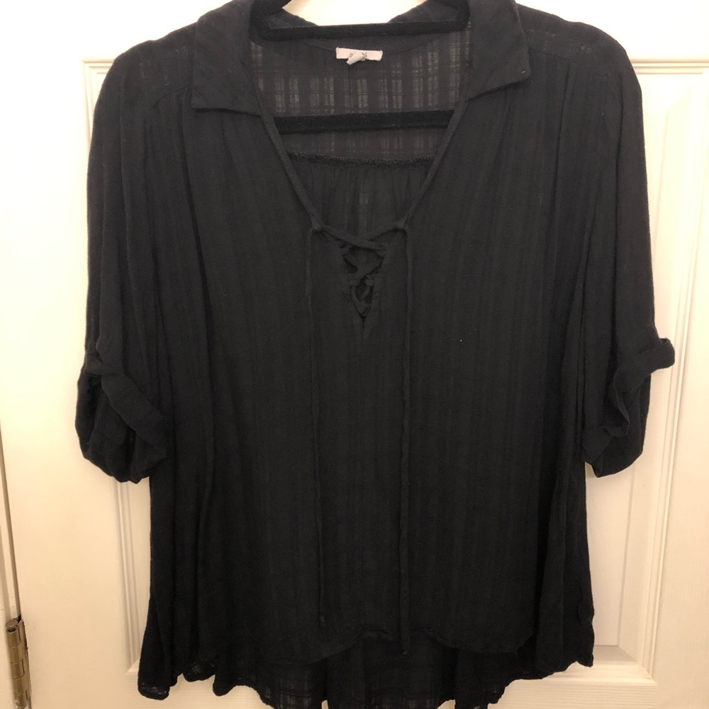 Black urban outfitters top with front ties